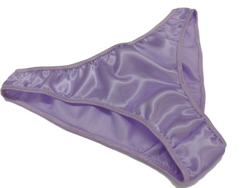 Lilac satin plain & simple bikini briefs